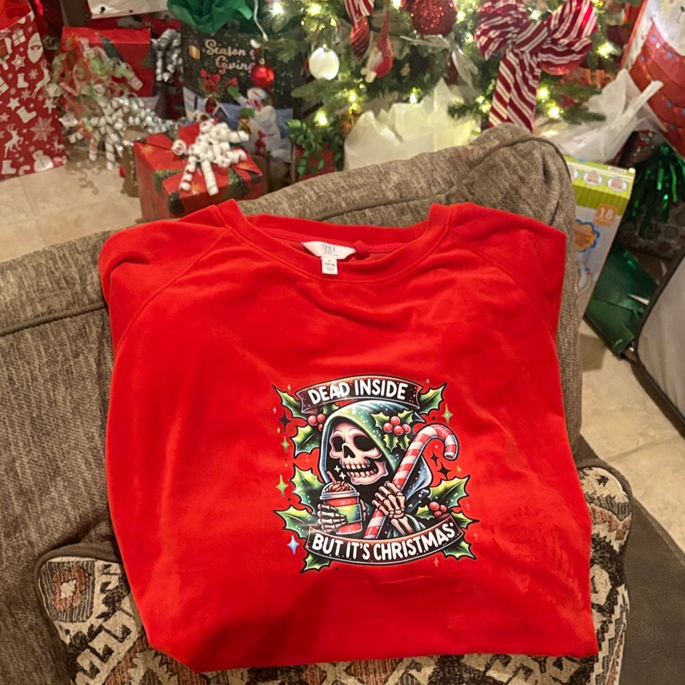 Time and Tru Red Crewneck Sweater